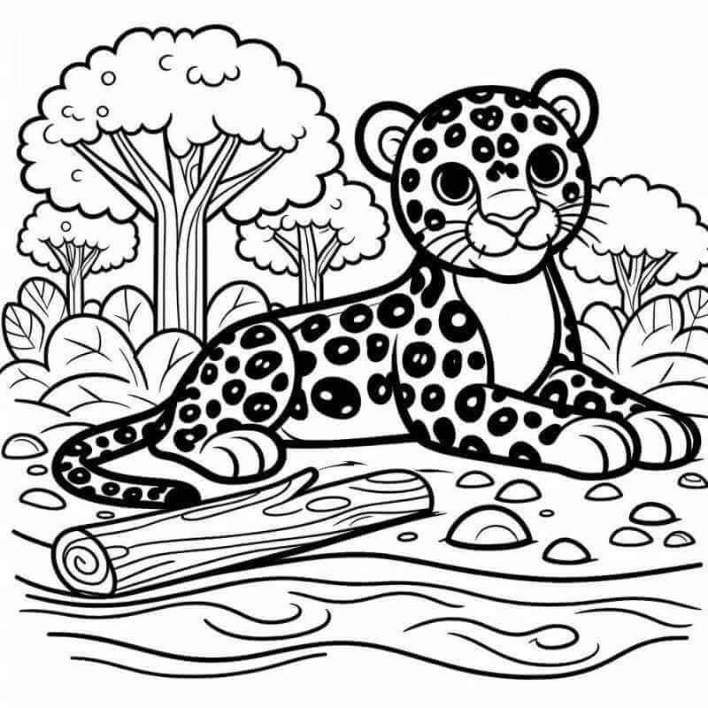 Desenho de Onças Pintadas para imprimir