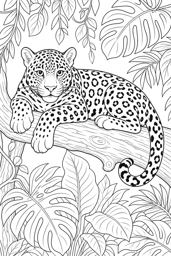 Desenho de Onças Pintadas para imprimir