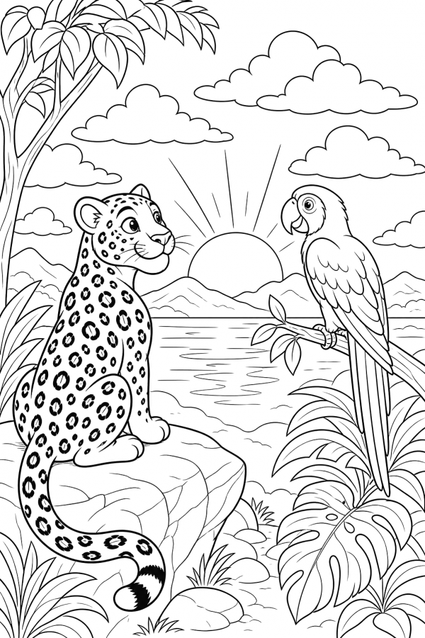 Desenho de Onças Pintadas para imprimir