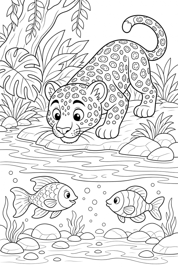 Desenho de Onças Pintadas para imprimir