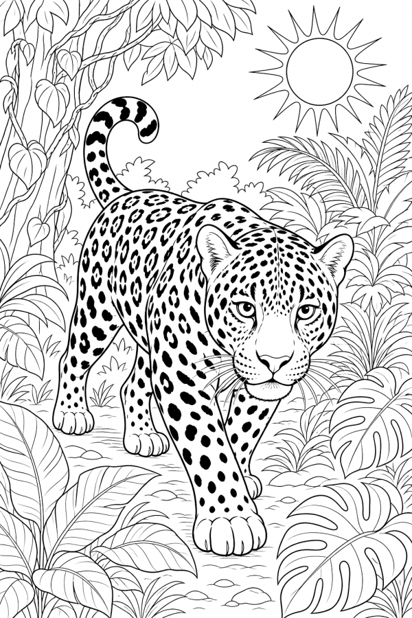 Desenho de Onças Pintadas para imprimir