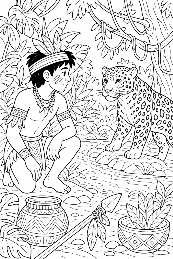 Desenho de Onças Pintadas para imprimir