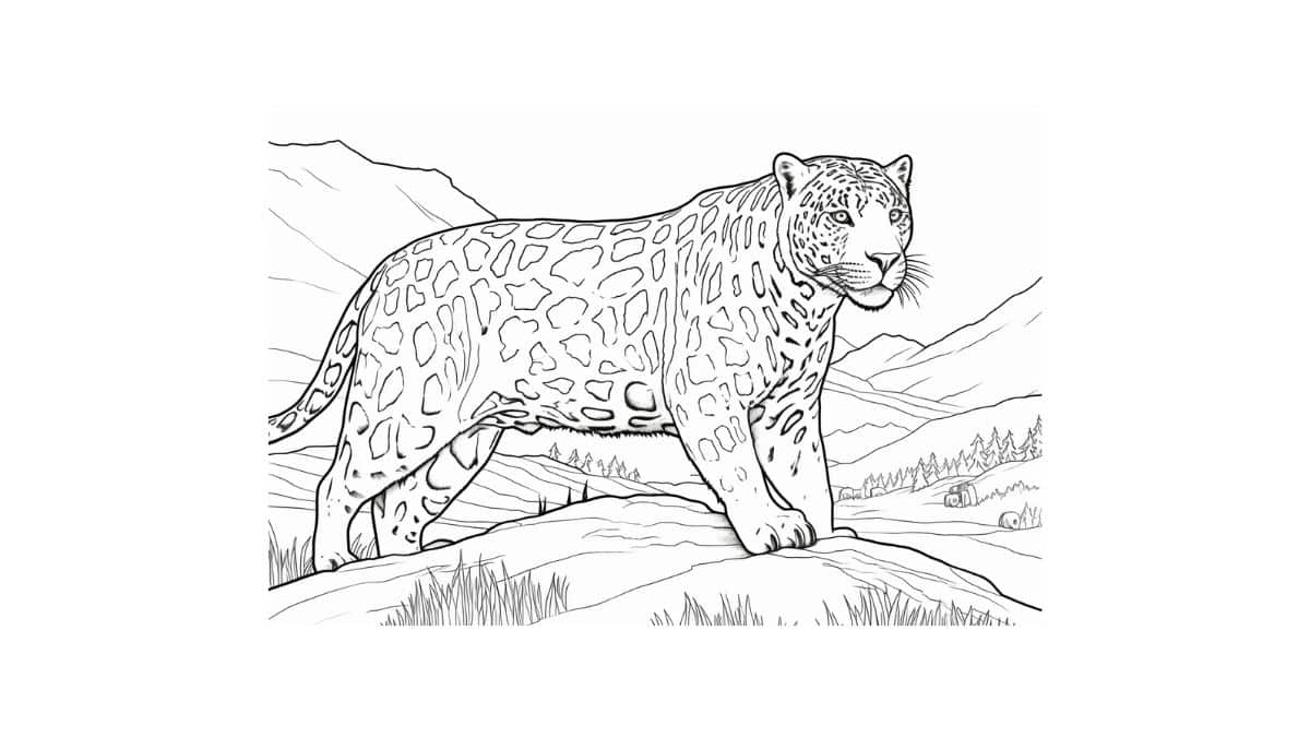 Desenho de Onças Pintadas para imprimir