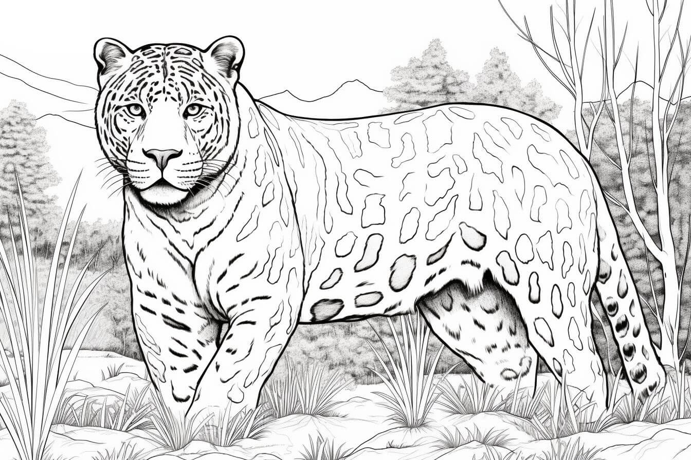 Desenho de Onças Pintadas para imprimir
