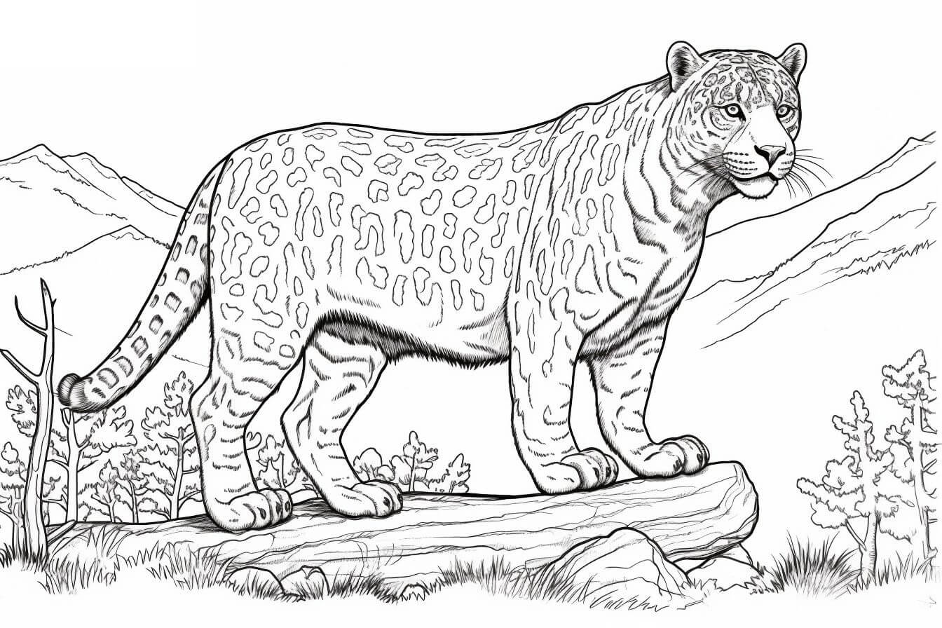 Desenho de Onças Pintadas para imprimir