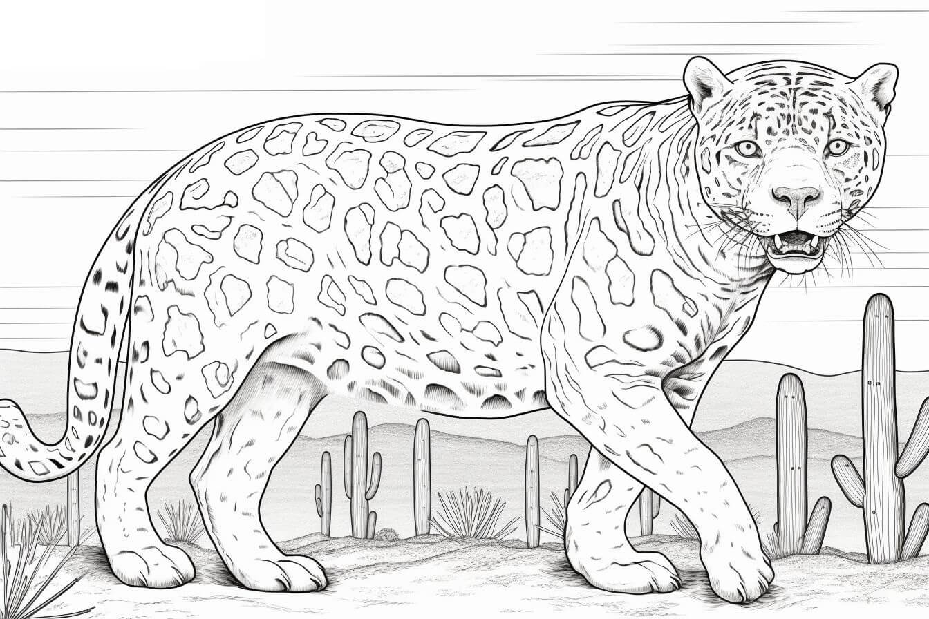 Desenho de Onças Pintadas para imprimir