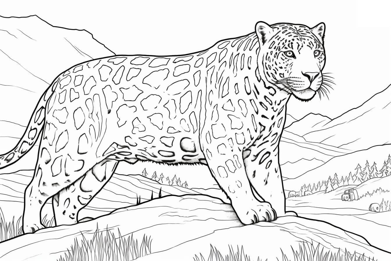 Desenho de Onças Pintadas para imprimir