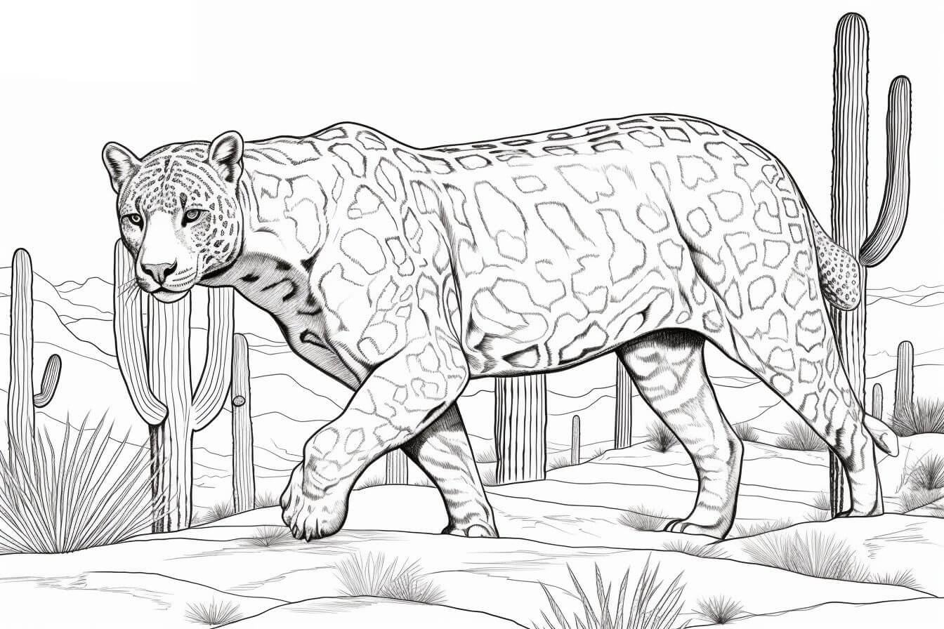 Desenho de Onças Pintadas para imprimir