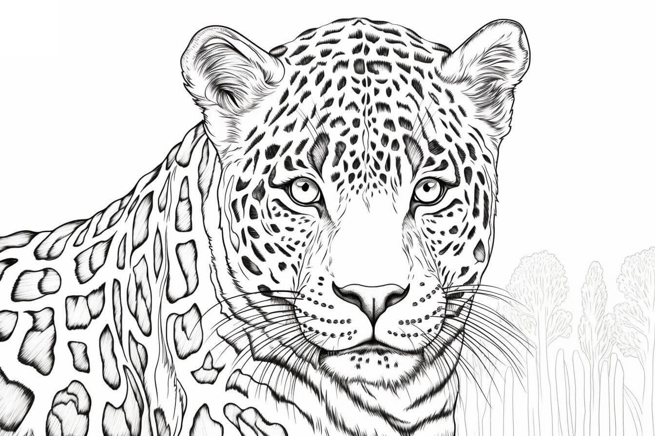 Desenho de Onças Pintadas para imprimir