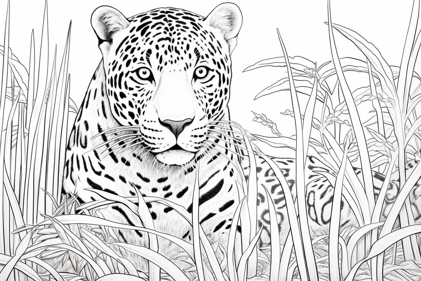 Desenho de Onças Pintadas para imprimir