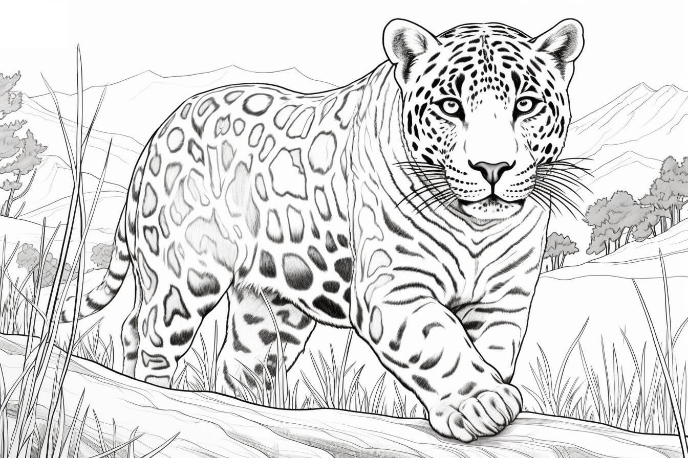 Desenho de Onças Pintadas para imprimir