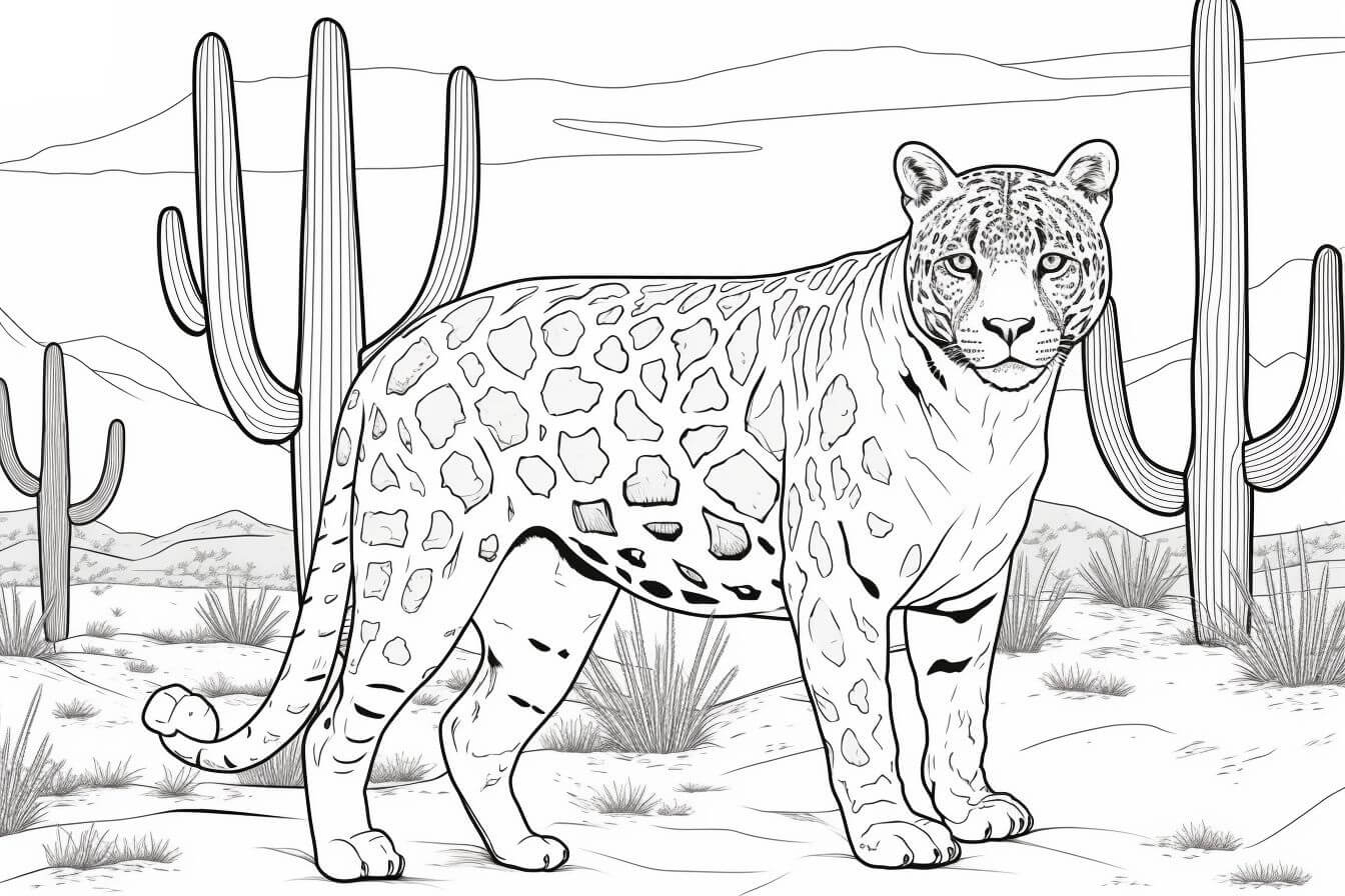 Desenho de Onças Pintadas para imprimir