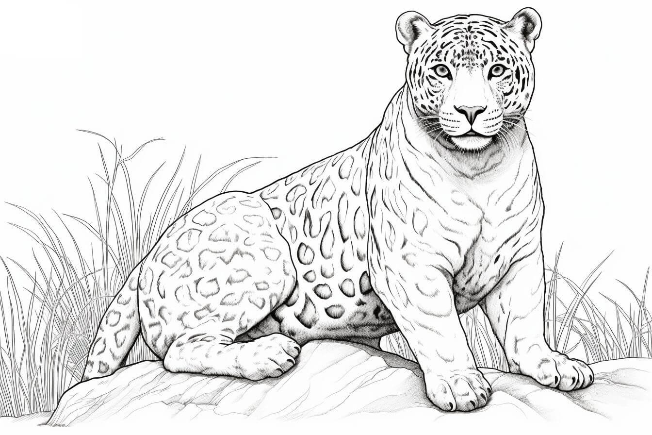 Desenho de Onças Pintadas para imprimir