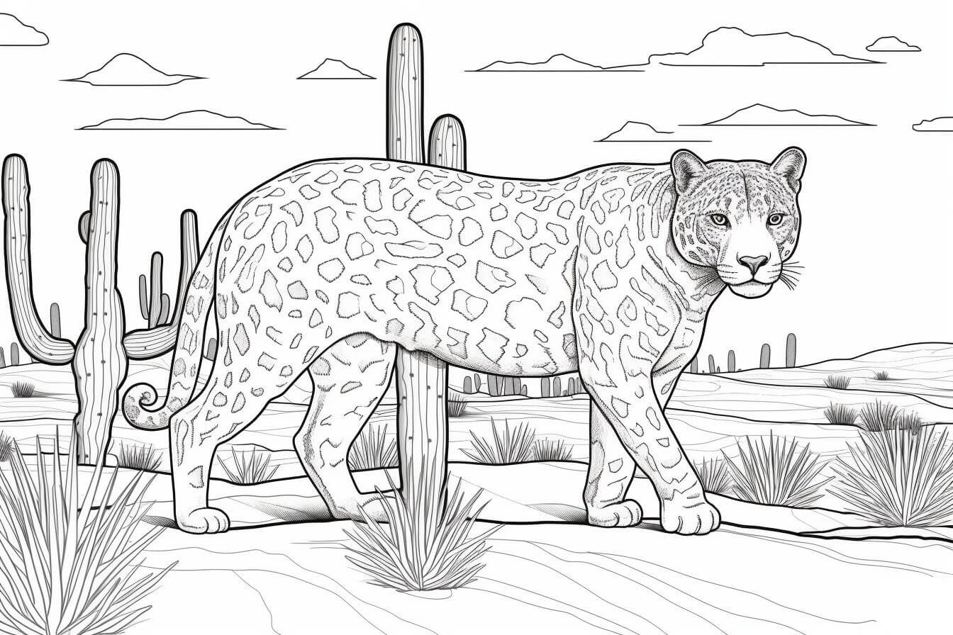 Desenho de Onças Pintadas para imprimir