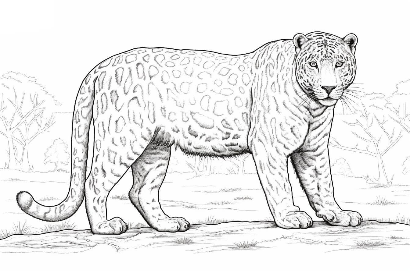 Desenho de Onças Pintadas para imprimir