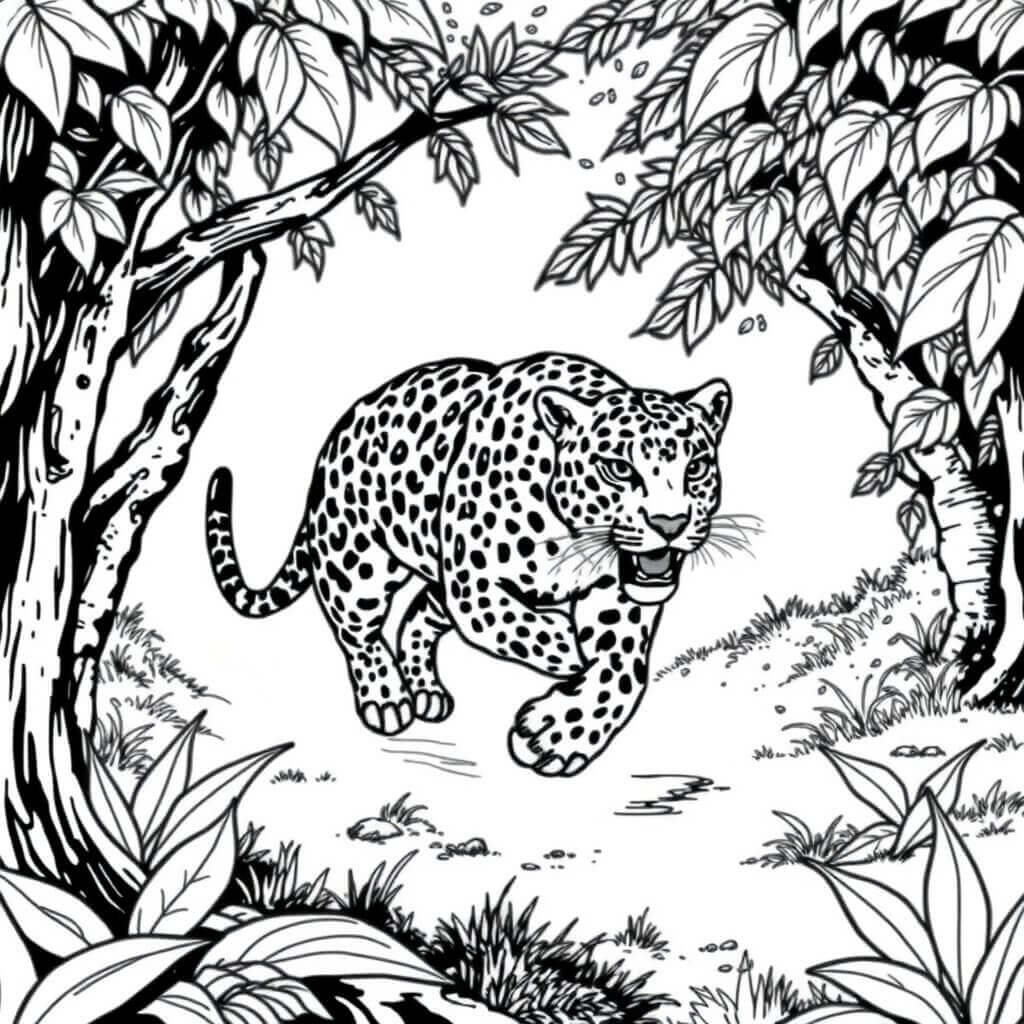 Desenho de Onças Pintadas para imprimir