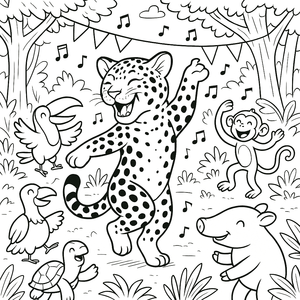 Desenho de Onças Pintadas para imprimir