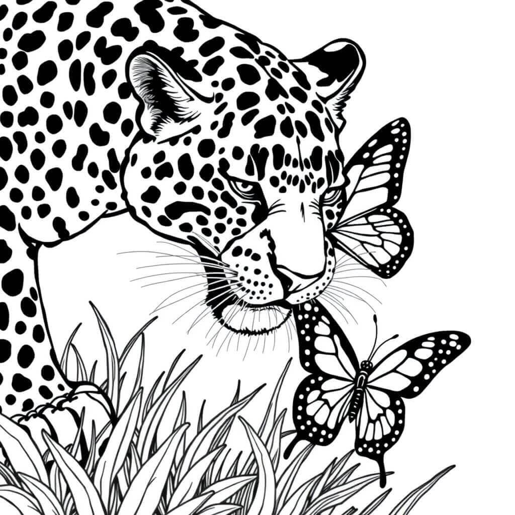 Desenho de Onças Pintadas para imprimir