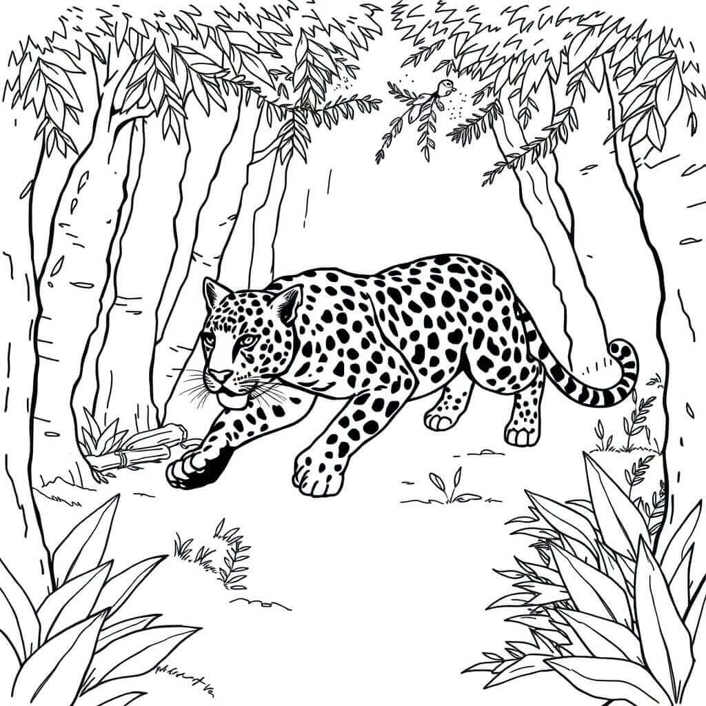 Desenho de Onças Pintadas para imprimir